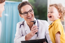 Child visits doctor for a check-up